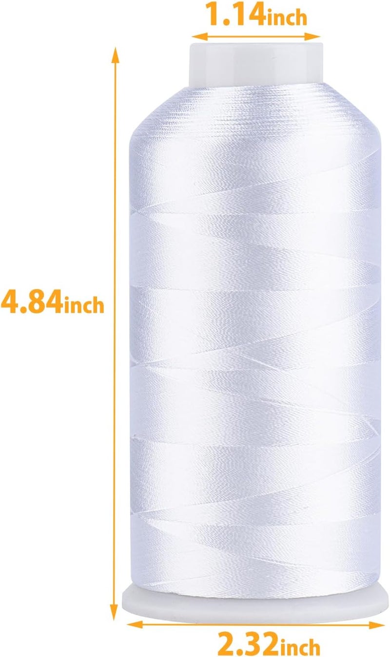 simthread Rayon Embroidery Thread 5500 Yards Huge Spool, 40wt 100% Rayon Viscose for Commercial and Domestic Machines - Super White 1001 - Image 1